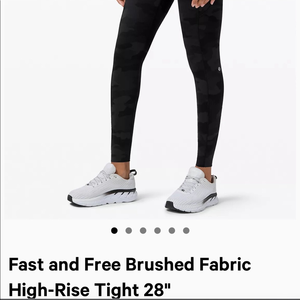 NWOT Lululemon Fast and Free Brushed Fabric High-Rise Tights 28” Sz6